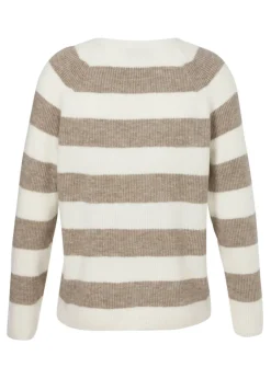 Flauschige Feinstrickjacke Ringel