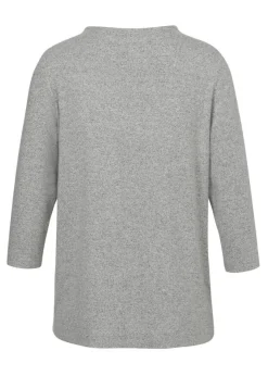 Flauschiges 3/4-Arm Sweatshirt mit Kelchkragen