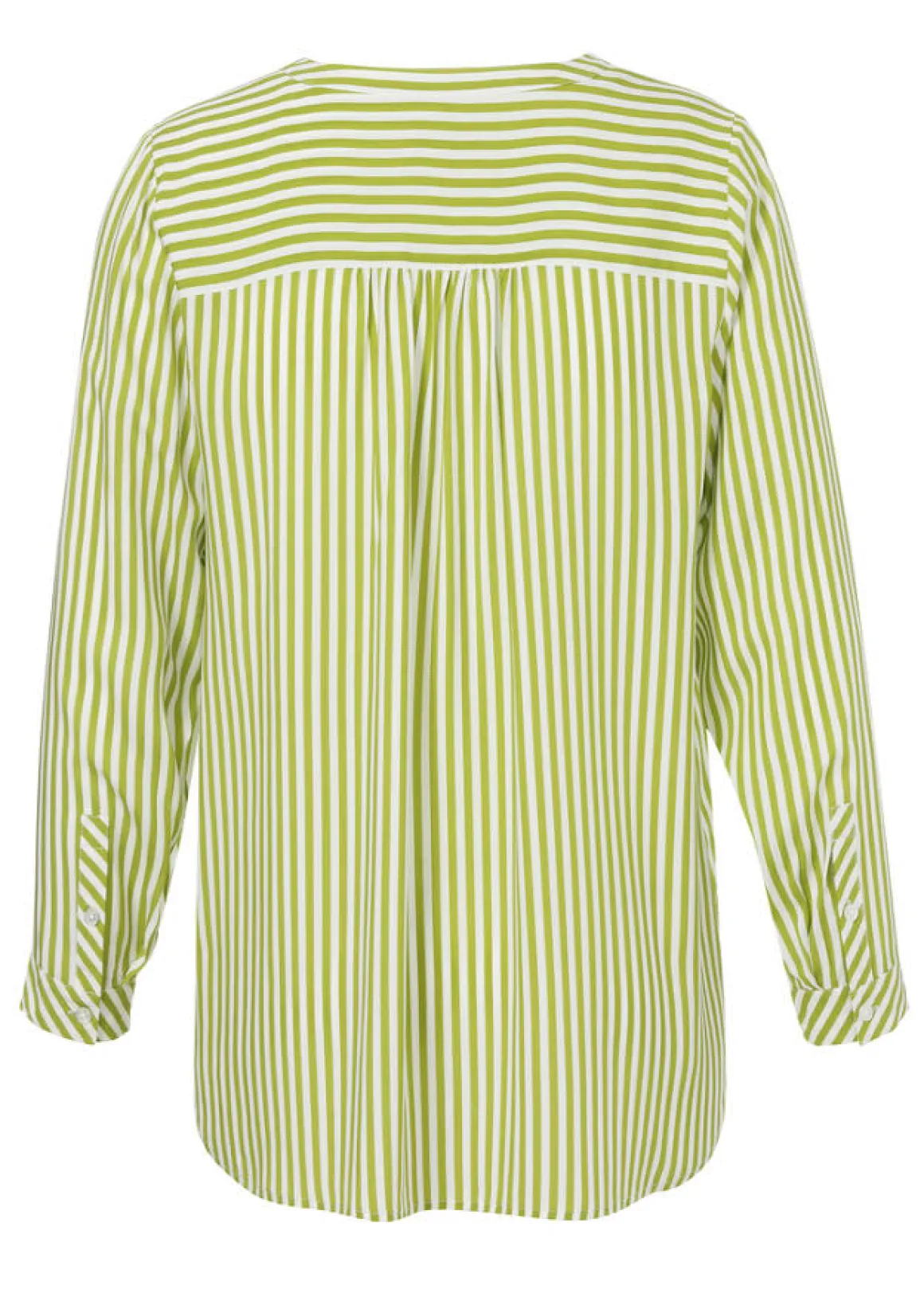 Fließende Viskose Bluse mit streckenden Längsstreifen