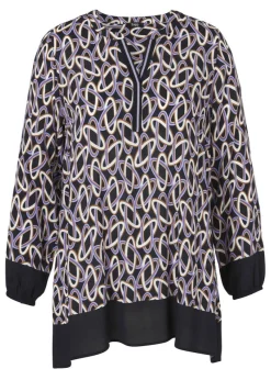 Fließende Viskose Tunika mit Allover Muster