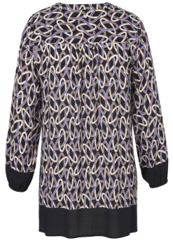 Fließende Viskose Tunika mit Allover Muster