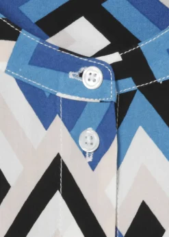 Fließende Viskose-Bluse mit geometrischem Allover-Print