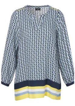 Fließende Viskosebluse mit Allover-Print