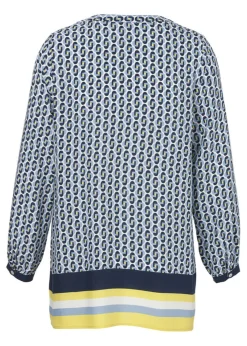 Fließende Viskosebluse mit Allover-Print