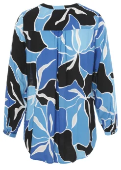 Fließende Viskose-Bluse mit floralem Allover-Print