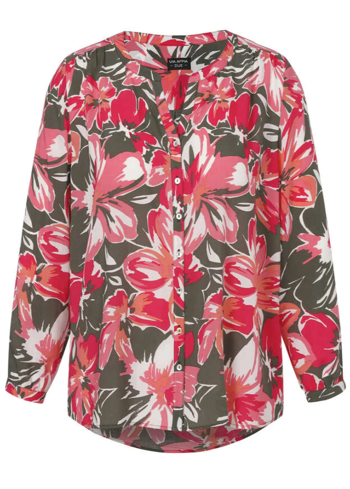 Fließende Viskosebluse mit floralem Allover-Print