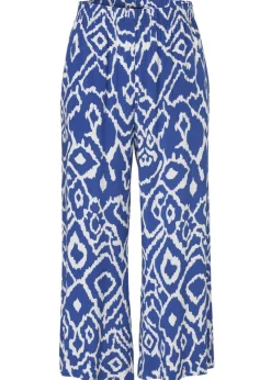 Fließende Viskose-Hose mit Modern Ethno Print