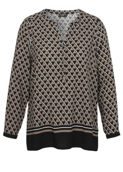 Fließende Viskose-Schlupfbluse in edler Farbharmonie