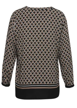 Fließende Viskose-Schlupfbluse in edler Farbharmonie