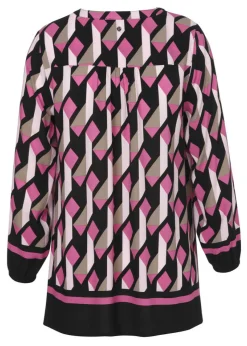 Fließende Viskose-Tunika mit Allover-Print