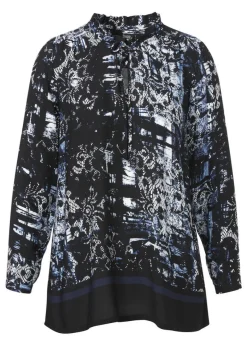 Fließende Viskose-Tunika mit Allover-Print