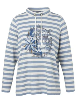 Geringeltes Sweatshirt mit Front-Motiv