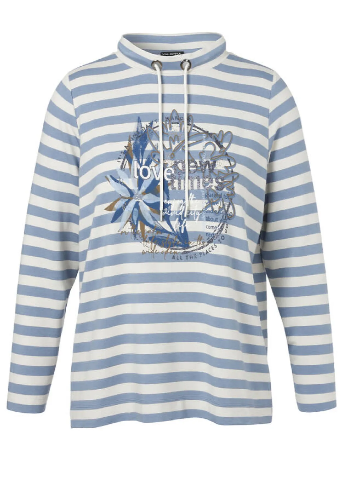 Geringeltes Sweatshirt mit Front-Motiv