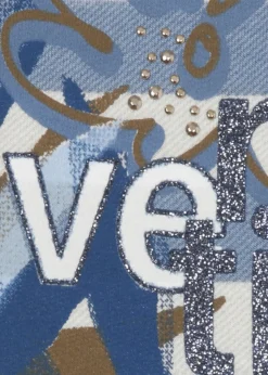 Geringeltes Sweatshirt mit Front-Motiv