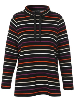 Geringeltes Sweatshirt mt Stehkragen