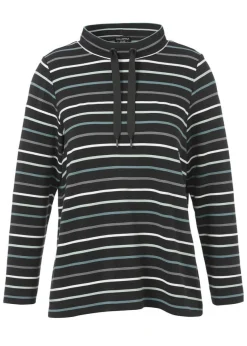 Geringeltes Sweatshirt mt Stehkragen