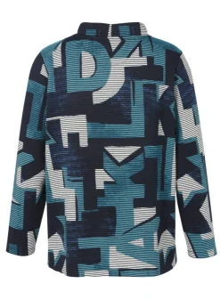 Geripptes Sweatshirt mit Allover-Print