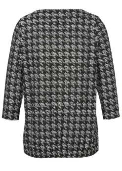 Glitzerndes 3/4-Arm Sweatshirt mit Jacquardmuster