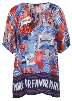 Halbarm Viskose-Bluse "More Amore"
