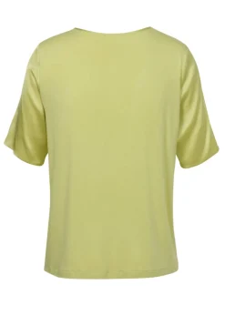 Halbarm-Blusen-Shirt matt glänzend