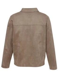 Jacke in Velours-Leder-Optik