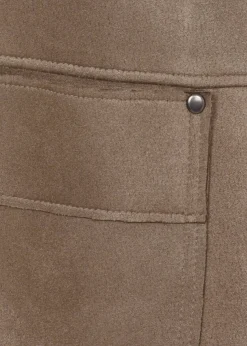 Jacke in Velours-Leder-Optik