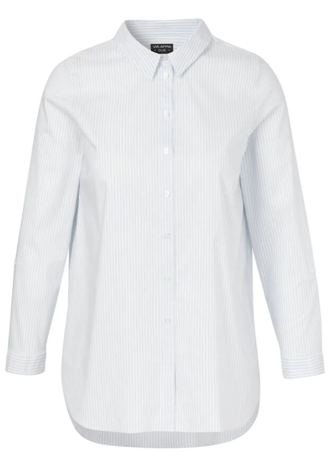 Klassische Hemdbluse Baumwoll-Stretch längsgestreift