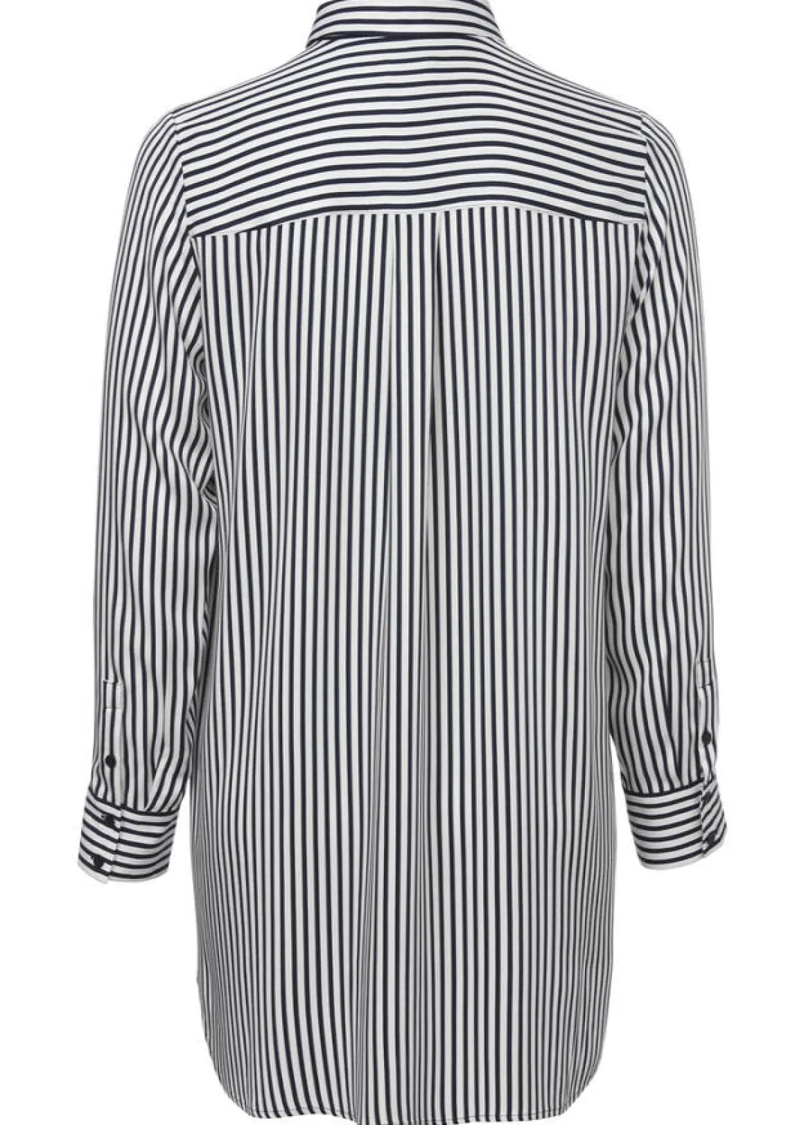 Klassische Langarmbluse mit gestreiftem Allover-Muster