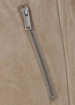 Knöchellange Velours-Schlupfhose Mokka mit geraden Beinen