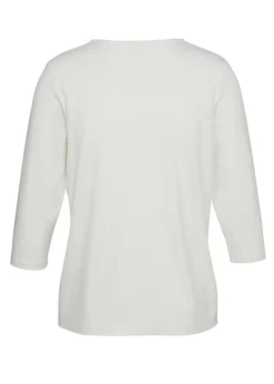 Kombistarkes 3/4-Arm Shirt mit geschmücktem Karree-Ausschnitt