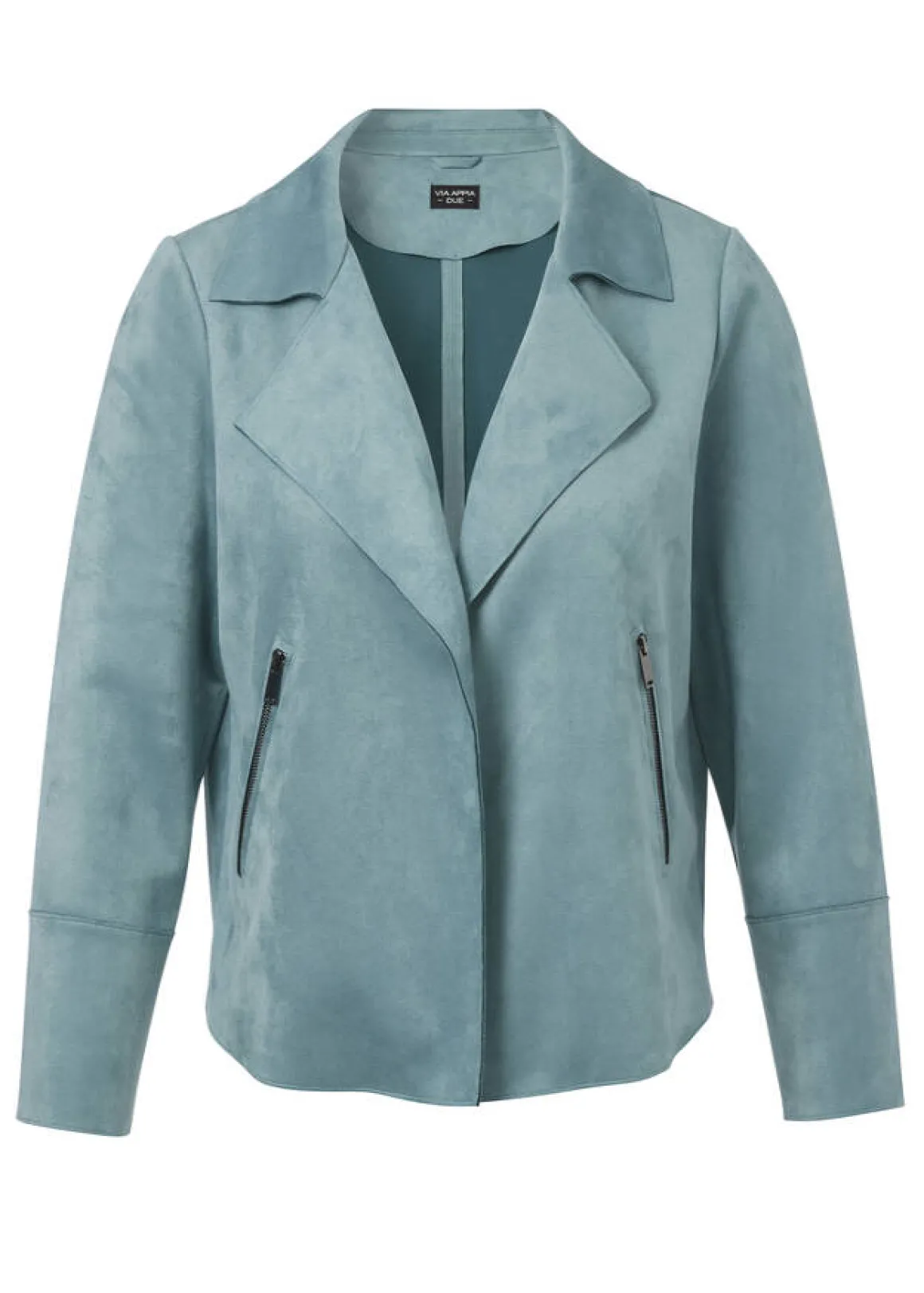 Kurze Reversjacke aus veganem Velours-Leder