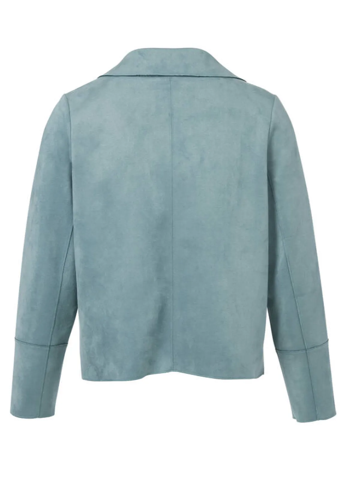 Kurze Reversjacke aus veganem Velours-Leder