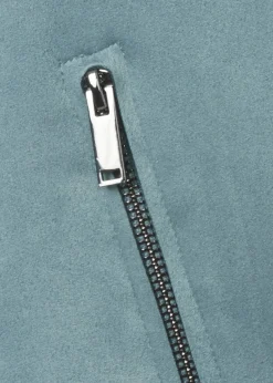 Kurze Reversjacke aus veganem Velours-Leder