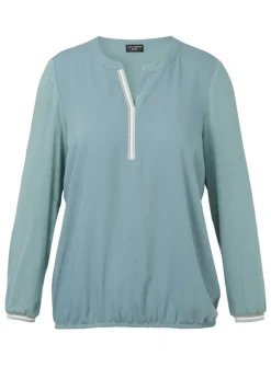 Langarm-Blusenshirt mit Gummizugbund