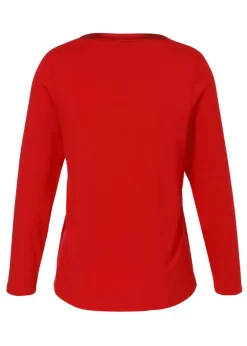 Langarm-Jersey-Shirt mit Satin-Ausschnitt