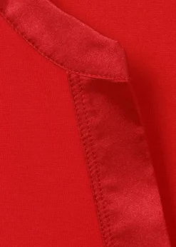 Langarm-Jersey-Shirt mit Satin-Ausschnitt