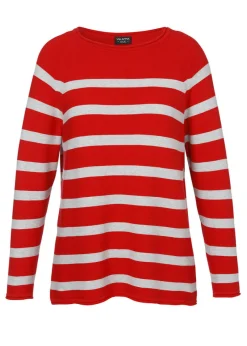 Leichter Baumwoll-Pullover mit Streifen