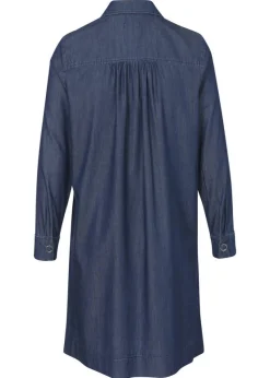 Leichtes Blusenkleid aus softer Baumwolle im Jeans-Look