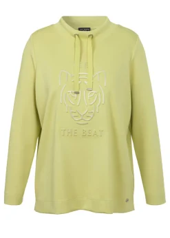 Limettengrünes Sweatshirt mit Front-Motiv