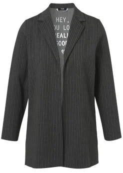 Lässig-elegante Blazer-Jacke mit feinen Längsstreifen