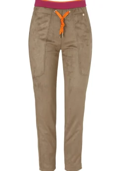 Modern Jogg-Pants aus veganem Veloursleder