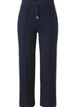 Modern Jogg-Pants Marine mit seitlichem Streifen