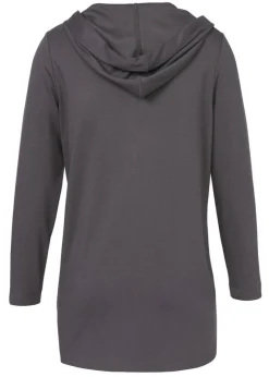 Moderne Strickfleecejacke in unifarbenem Stil