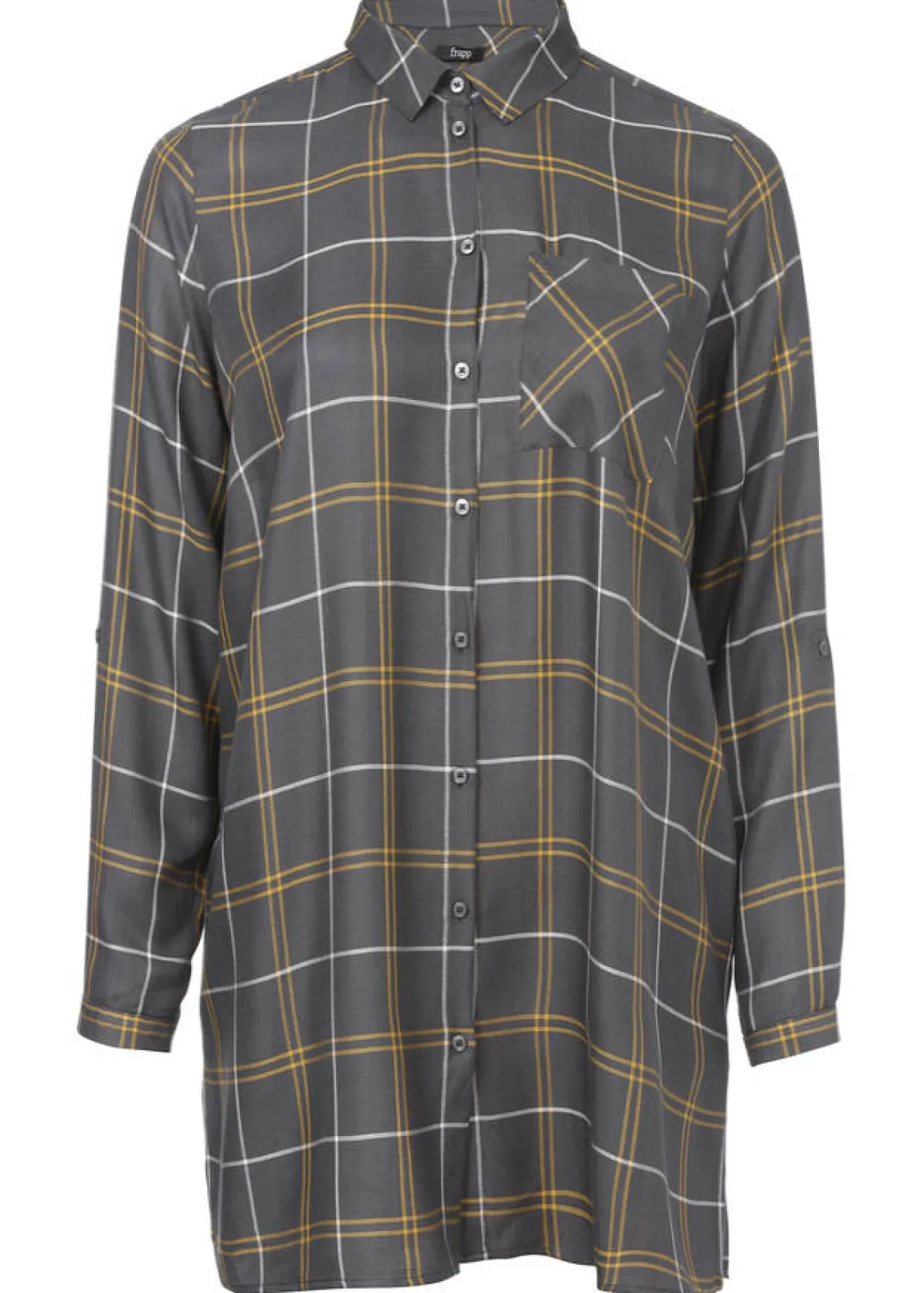 Modische Longbluse mit kariertem Allover-Muster