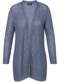 Modische Strickjacke aus unifarbenem Stoff