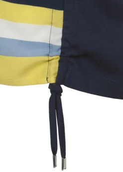 Mustermix-Blusenshirt mit dunkelblauem Rücken