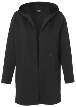 Offene Longjacke mit Kapuze