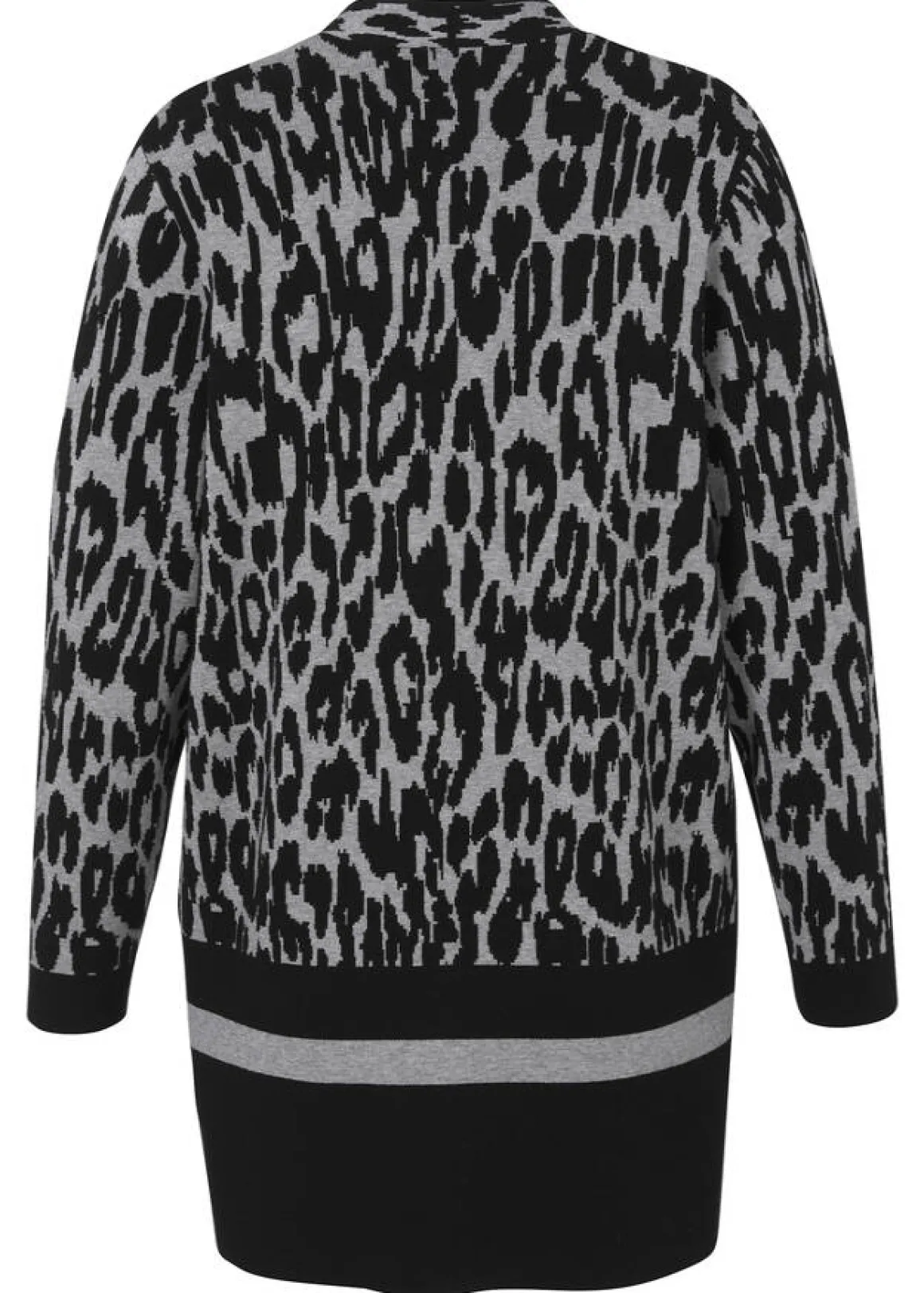 Offene Strickjacke mit Leo-Muster