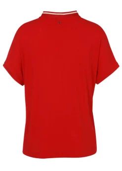 Print Blusenshirt mit einfarbigem Jerseyrücken