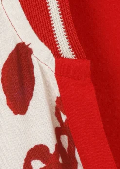 Print Blusenshirt mit einfarbigem Jerseyrücken